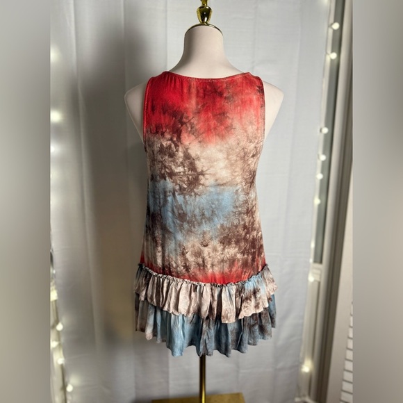 Entro Blue and Red Tiered Tank Top - Picture 3 of 8